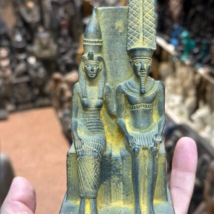 Handcrafted Stone Amun Ra and Mut Statue – Ancient Egyptian Mythology