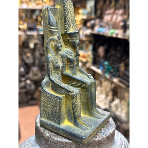 Handcrafted Stone Amun Ra and Mut Statue – Ancient Egyptian Mythology