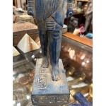 Handmade Blue Stone Statue: Egyptian God Shu, God of Air (35 cm)