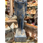 Handmade Blue Stone Statue: Egyptian God Shu, God of Air (35 cm)