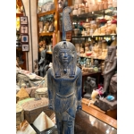 Handmade Blue Stone Statue: Egyptian God Shu, God of Air (35 cm)