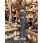 Handmade Blue Stone Statue: Egyptian God Shu, God of Air (35 cm)