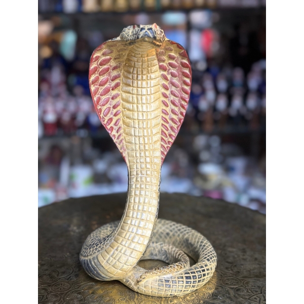 Handmade Egyptian Uraeus Cobra Statue, Wadjet Serpent Goddess