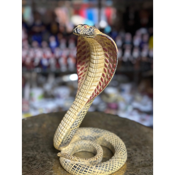 Handmade Egyptian Uraeus Cobra Statue, Wadjet Serpent Goddess