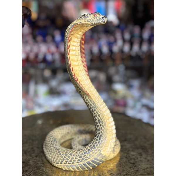 Handmade Egyptian Uraeus Cobra Statue, Wadjet Serpent Goddess