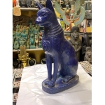 Handmade Gemstone Bastet Statue: Egyptian Goddess Home Decor