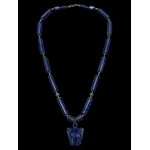 Handmade Lapis Lazuli Sekhmet Necklace: Egyptian Goddess Jewelry