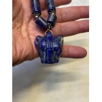Handmade Lapis Lazuli Sekhmet Necklace: Egyptian Goddess Jewelry