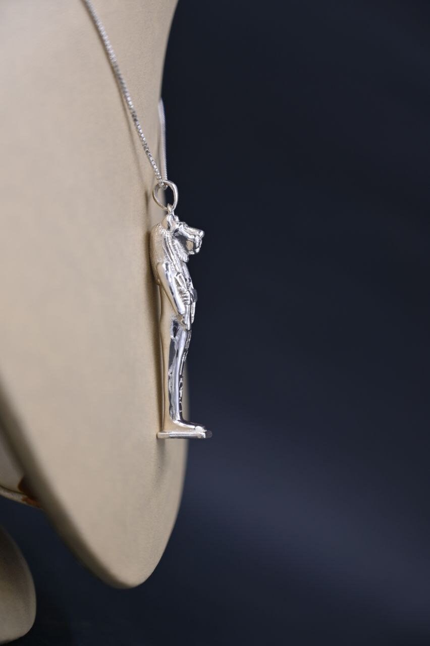 Handmade Sterling Silver Sekhmet Goddess Amulet