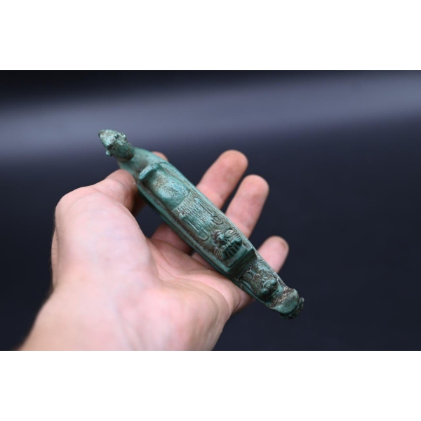 Handmade Stone Thoth Boat Statue: Egyptian Antiquity Replica