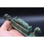 Handmade Stone Thoth Boat Statue: Egyptian Antiquity Replica