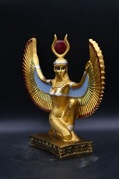 Hathor-EgyptianStatue-Goddess of heaven,love,beauty, happiness-fertility in ancient Egyptian mythology-sculpture antiques statue-Egypt myths - صورة إضافية 4