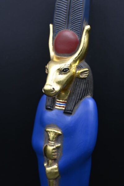 Hathor-EgyptianStatue-Goddess of heaven,love,beauty, happiness-fertility in ancient Egyptian mythology-sculpture antiques statue-Egypt myths - صورة إضافية 9