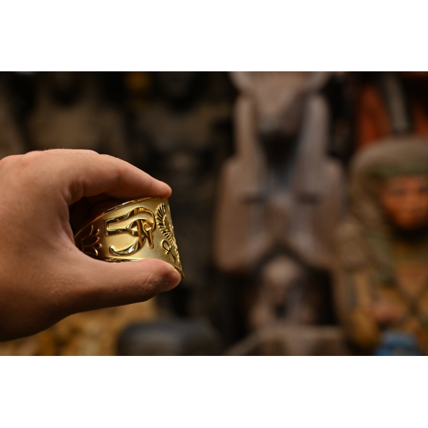 Horus Falcon Bracelet,god of protection and peace silver made / replica-Egyptian antiques Mythology-Antiquities-Egyptian Jewelry - صورة إضافية 2