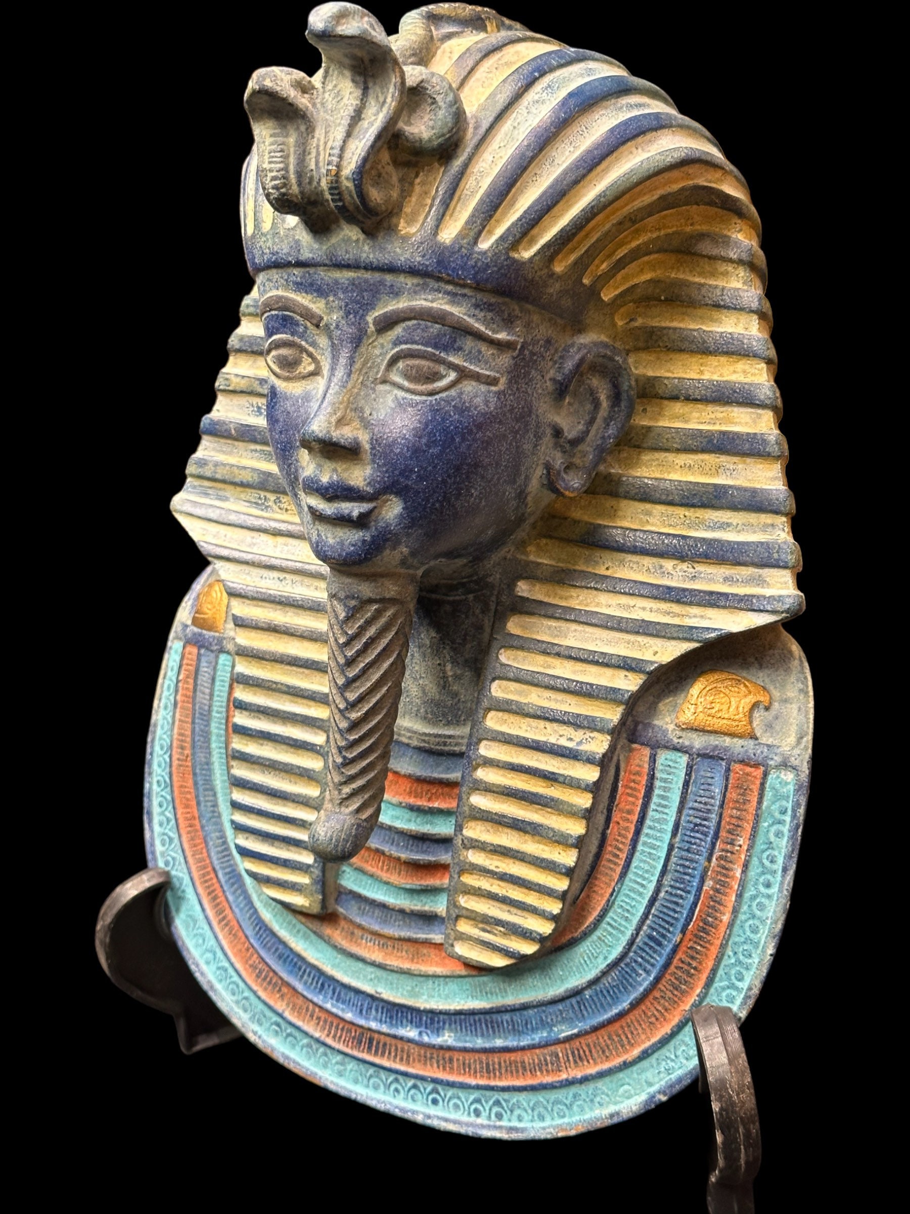 King Tutankhamun Mask Wall Sculpture – Handcrafted Egyptian Decor