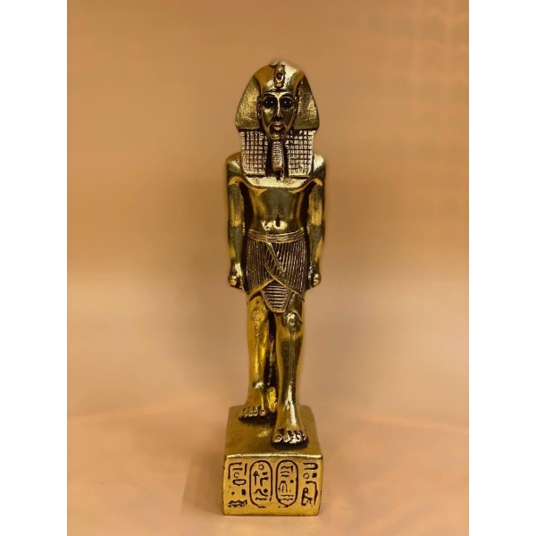 King Tutankhamun Statue: Gold Leaf Egyptian Decor