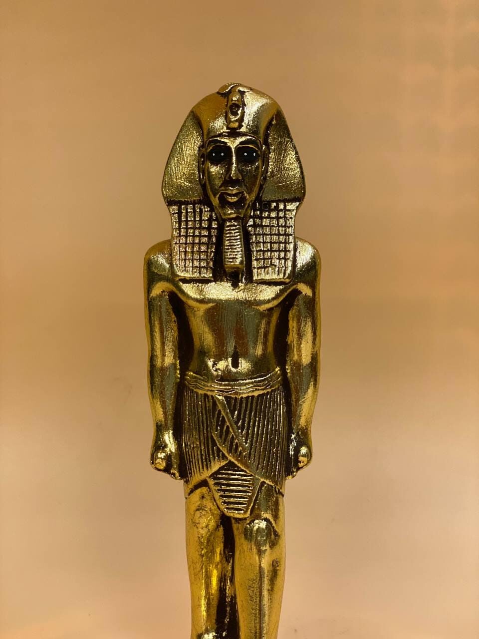 King Tutankhamun Statue: Gold Leaf Egyptian Decor