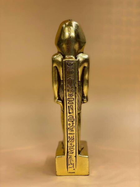 King Tutankhamun Statue: Gold Leaf Egyptian Decor - صورة إضافية 3