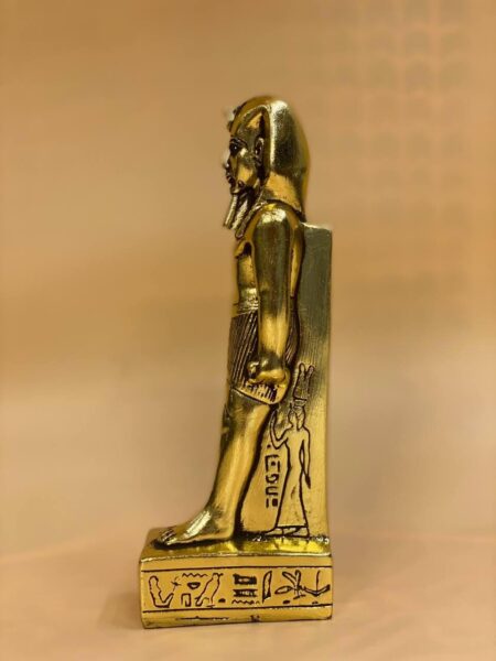 King Tutankhamun Statue: Gold Leaf Egyptian Decor - صورة إضافية 5