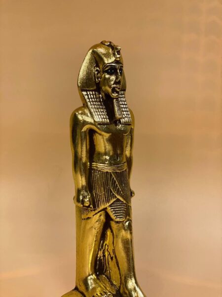 King Tutankhamun Statue: Gold Leaf Egyptian Decor - صورة إضافية 6