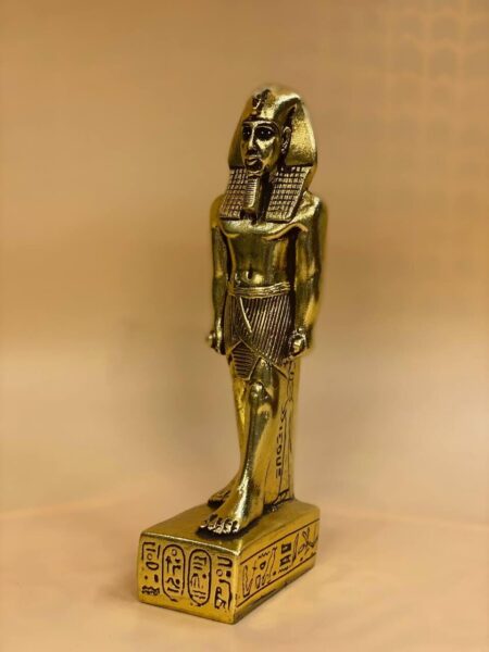 King Tutankhamun Statue: Gold Leaf Egyptian Decor - صورة إضافية 7