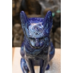 Lapis Lazuli Cat Bastet Statue, Egyptian Goddess Carving
