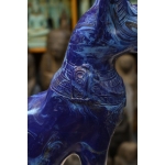 Lapis Lazuli Cat Bastet Statue, Egyptian Goddess Carving
