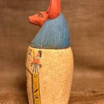 Limestone Canopic Jar, Anubis Sculpture, Egyptian Decor - صورة إضافية 3