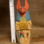 Limestone Canopic Jar, Anubis Sculpture, Egyptian Decor - صورة إضافية 9