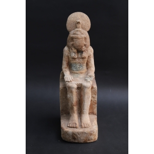 Limestone Khepri Statue: Egyptian Scarab God Sculpture