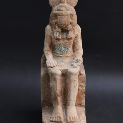 Limestone Khepri Statue: Egyptian Scarab God Sculpture