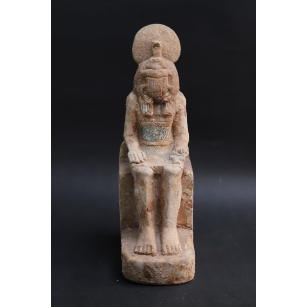Limestone Khepri Statue: Egyptian Scarab God Sculpture