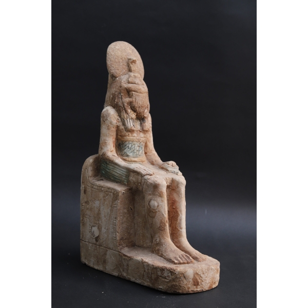 Limestone Khepri Statue: Egyptian Scarab God Sculpture