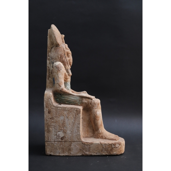 Limestone Khepri Statue: Egyptian Scarab God Sculpture