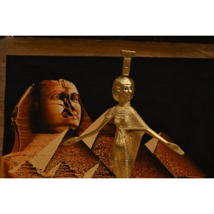 Nefthys Statue, Egyptian Goddess Sculpture, Hand-Painted Stone