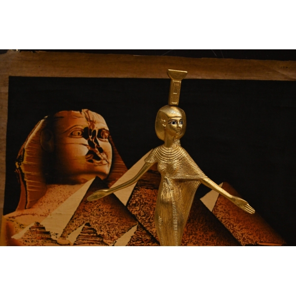 Nefthys Statue, Egyptian Goddess Sculpture, Hand-Painted Stone
