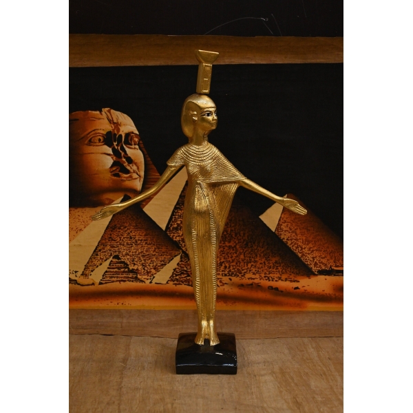 Nefthys Statue, Egyptian Goddess Sculpture, Hand-Painted Stone - صورة إضافية 2