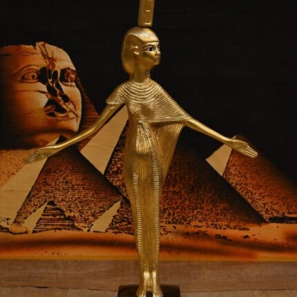 Nefthys Statue, Egyptian Goddess Sculpture, Hand-Painted Stone - صورة إضافية 2