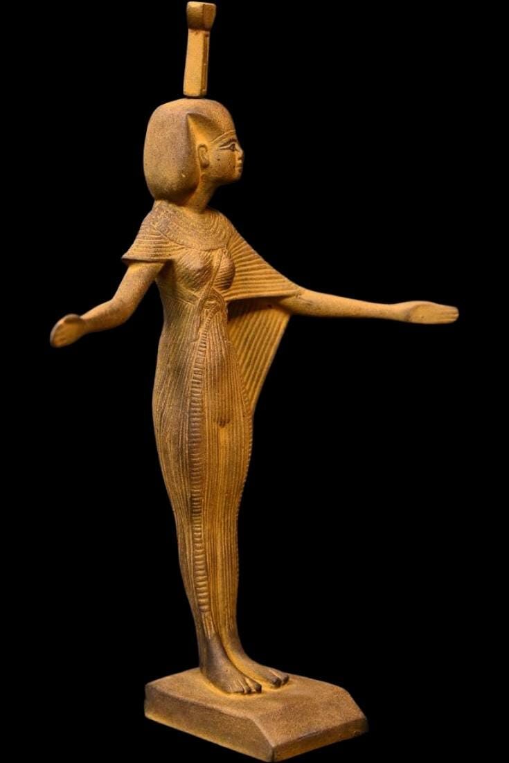Nephthys Statue: Vintage Egyptian Goddess Replica