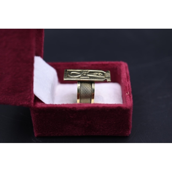 Oxidized Copper Ankh Ring: Ancient Egyptian Key of Life Symbol