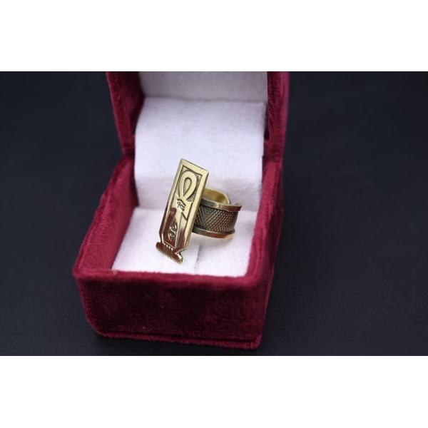 Oxidized Copper Ankh Ring: Ancient Egyptian Key of Life Symbol