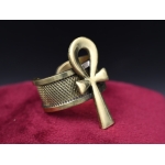 Oxidized Copper Ankh Ring: Egyptian Key of Life Symbol