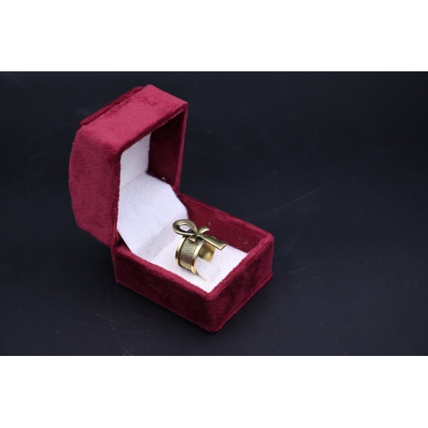 Oxidized Copper Ankh Ring: Egyptian Key of Life Symbol