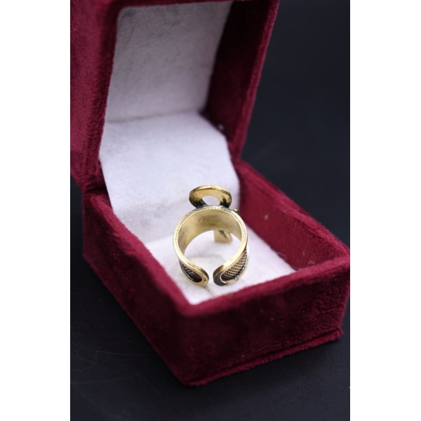 Oxidized Copper Ankh Ring: Egyptian Key of Life Symbol