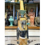 Pretty statue of Nefertem-God of healing-beauty-perfumes during the ancient Egypt-antiques-deities-Egyptian mythology-sculpture.