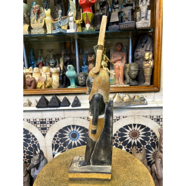 Pretty statue of Nefertem-God of healing-beauty-perfumes during the ancient Egypt-antiques-deities-Egyptian mythology-sculpture.
