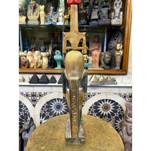Pretty statue of Nefertem-God of healing-beauty-perfumes during the ancient Egypt-antiques-deities-Egyptian mythology-sculpture.