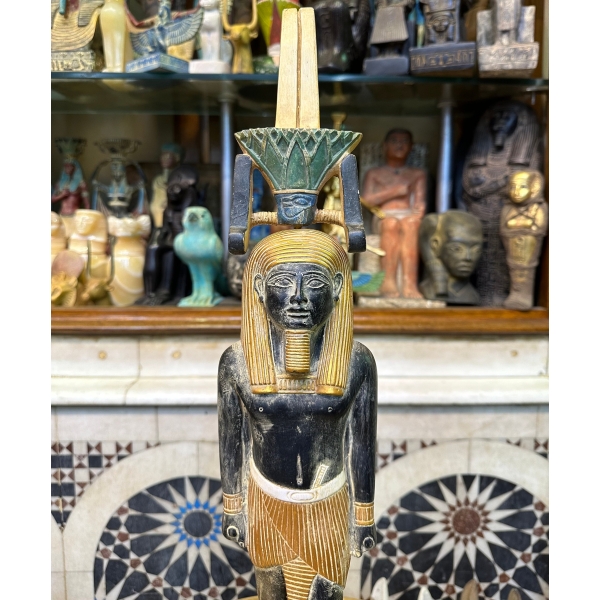 Pretty statue of Nefertem-God of healing-beauty-perfumes during the ancient Egypt-antiques-deities-Egyptian mythology-sculpture.