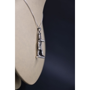Pure Silver Sobek Amulet, Ancient Egyptian Crocodile God Pendant