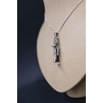 Pure Silver Sobek Amulet, Ancient Egyptian Crocodile God Pendant
